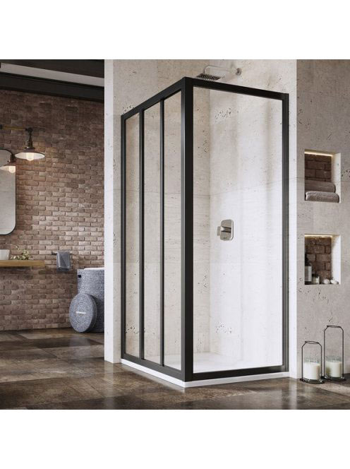 Ravak Supernova APSS-75 fix üveg zuhanyfal (fekete+Transpare