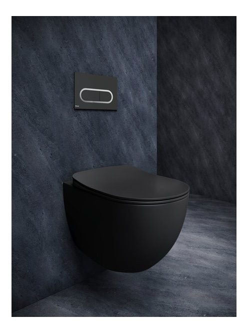 Ravak Uni Chrome RimOff fali WC csésze fekete X01794 - Fürdő