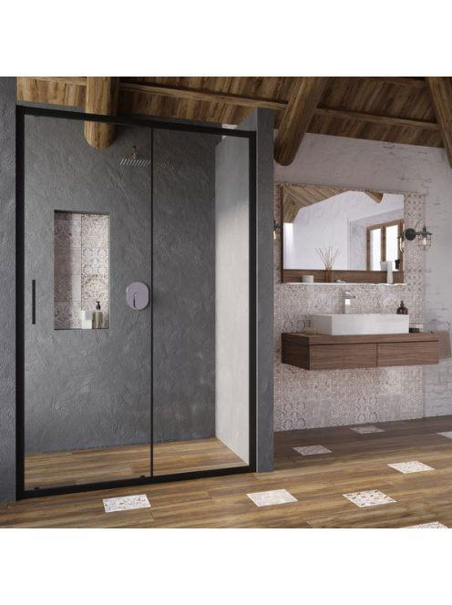 Ravak Blix Slim BLSDP2-110 zuhanyajtó (fekete+Transparent) X