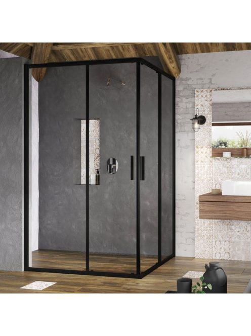 Ravak Blix Slim BLSRV2K-80 sarokbelépős zuhanykabin (fekete+