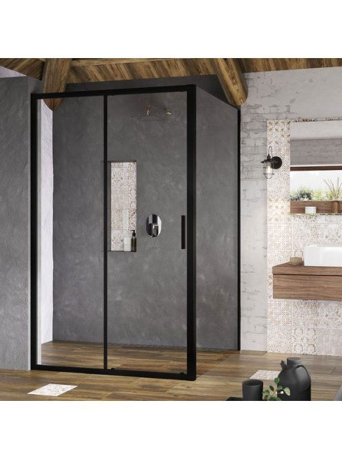 Ravak Blix Slim BLSPS-90 fix oldalfal (fekete+Transparent) X