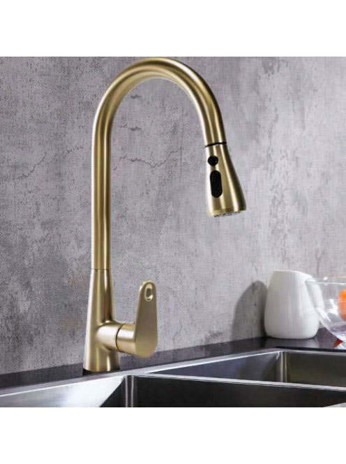 Rea Mild álló konyhai csaptelep kihúzható zuhanyfejjel, szál