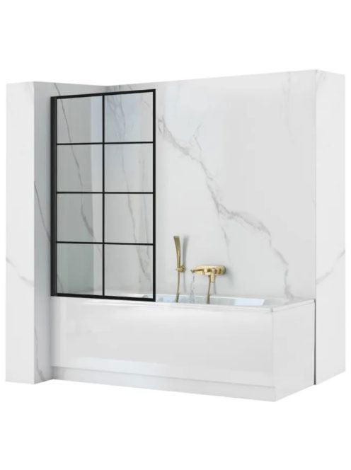 Rea Lagos-1 fix kádparaván 70x140 cm átlátszó üveggel és fek