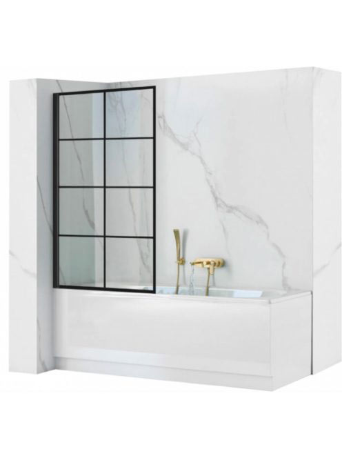 Rea Lagos-1 fix kádparaván 80x140 cm átlátszó üveggel és fek