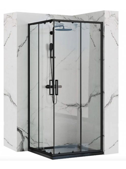 Rea Punto tolóajtós zuhanykabin 90x190 cm átlátszó üveggel,