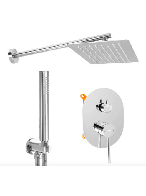 Rea Oval rejtett zuhanyrendszer boxal és zuhanyszettel, fény