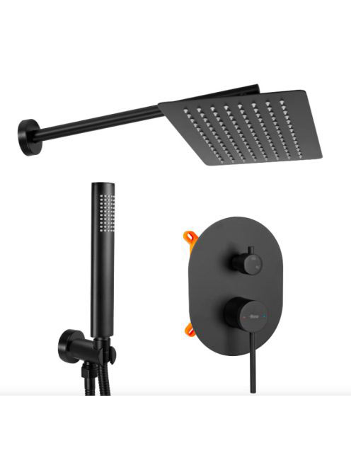 Rea Oval rejtett zuhanyrendszer boxal és zuhanyszettel, feke