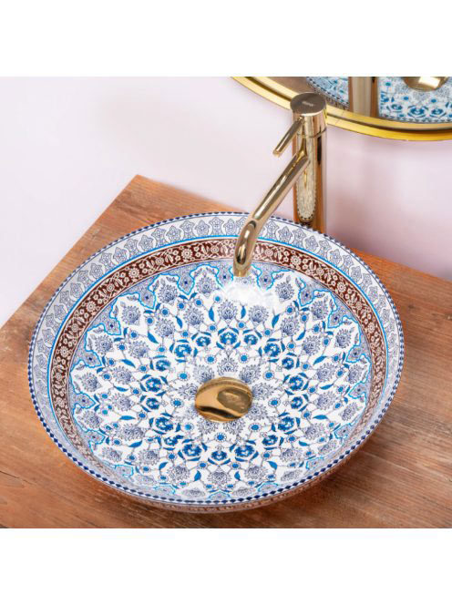 Rea Arte pultra ültethető kerámia mosdótál 40x40 cm, színes