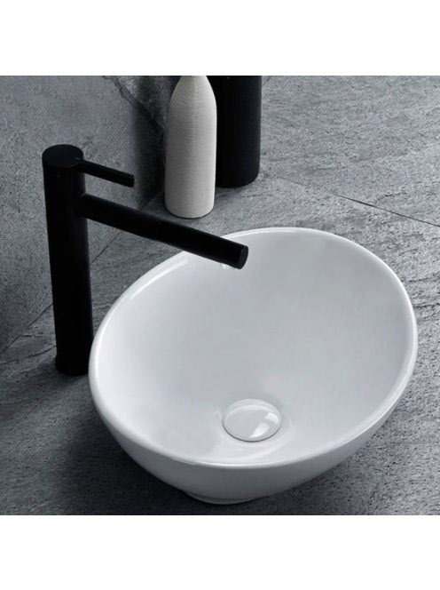 Rea Sofia Mini pultra tehető kerámia mosdótál 34x27 cm, fehé