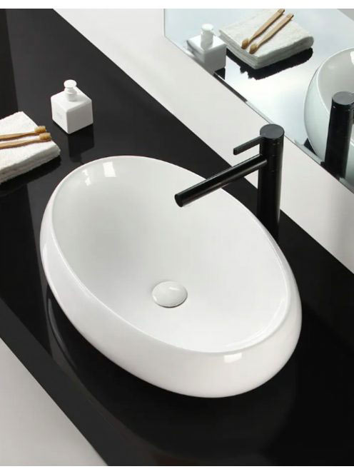 Rea Melania pultra ültethető kerámia mosdótál 60x40,5 cm, fe