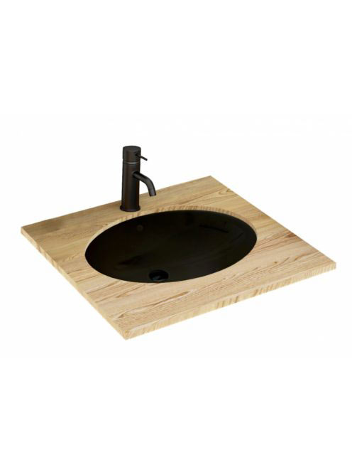 Rea Nel beépíthető kerámia mosdótál 47,5x39 cm, fényes feket