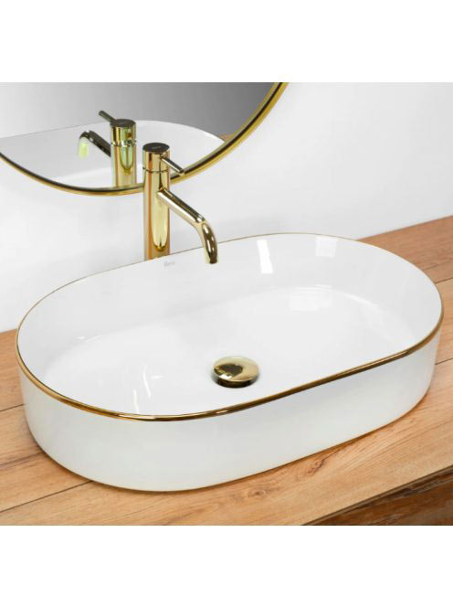 Rea Nadia pultra ültethető kerámia mosdótál 61x38,5 cm, fehé