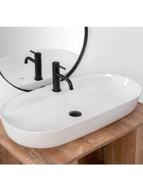 Rea Aurora81 pultra ültethető kerámia mosdótál 81x41 cm, feh