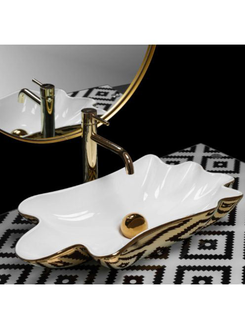 Rea Sea kerámia mosdó kagyló 62x33 cm, click-clack golyós le