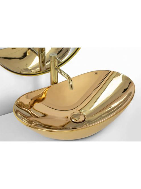 Rea Royal pultra tehető 60,5x36 cm kerámia mosdótál, arany R