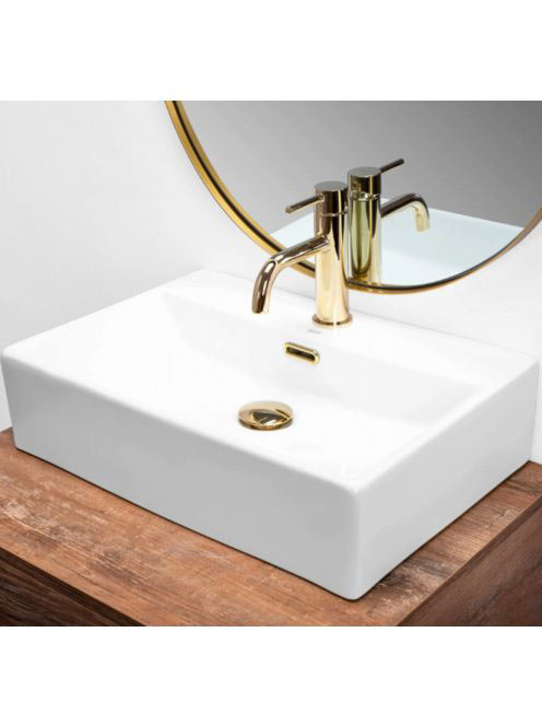 Rea Bonita G pultra ültethető kerámia mosdó 51x36 cm, fehér