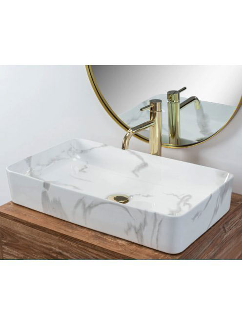 Rea Denis pultra tehető kerámia mosdótál 61,5x35 cm, fehér k