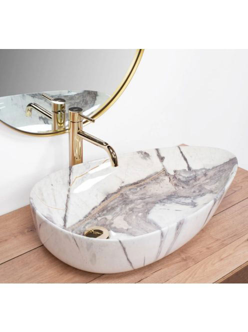 Rea Greta Thunder Pultra tehető kerámia mosdó 65,5x40 cm, fé