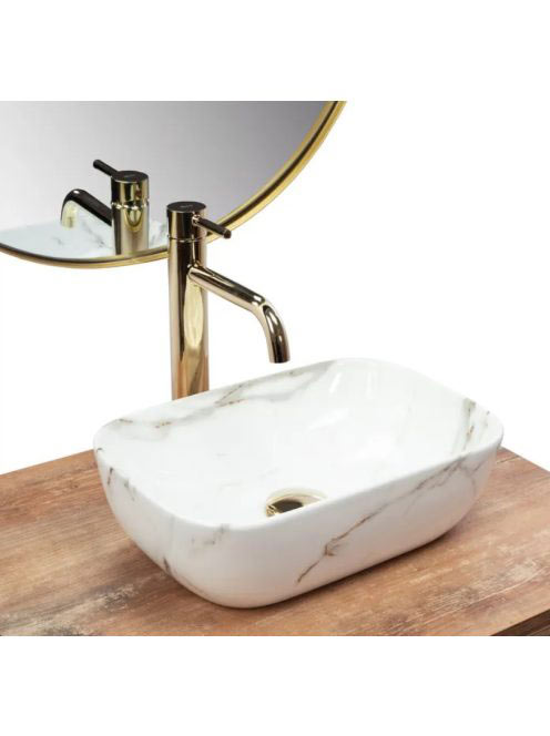 Rea Belinda Mini Shiny pultra tehető kerámia mosdó 36,5x25 c