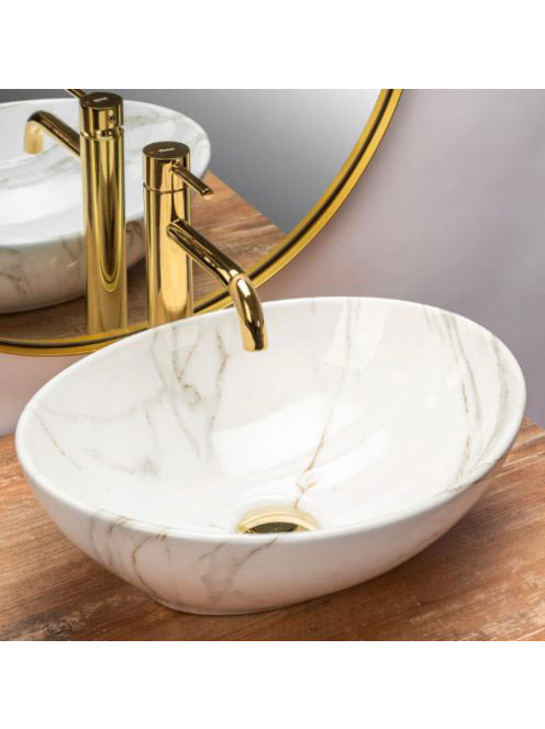 Rea Sofia Aiax pultra tehető kerámia mosdótál 41x34,5 cm, fe