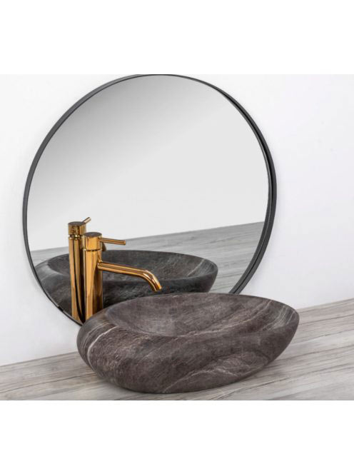 Rea Roxy pultra ültethető kerámia mosdótál 49x31 cm, sötétsz