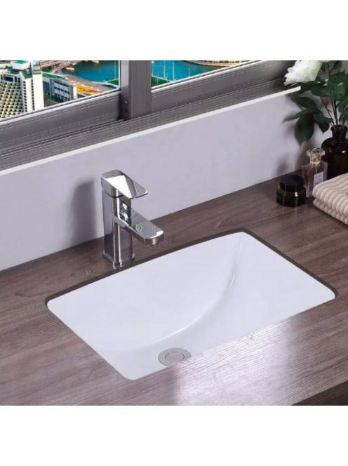 Rea Adela beépíthető kerámia mosdótál 46x33 cm, fehér REA-U6