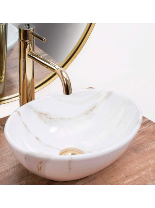 Rea Sofia Mini Aiax pultra tehető kerámia mosdótál 35x26 cm,