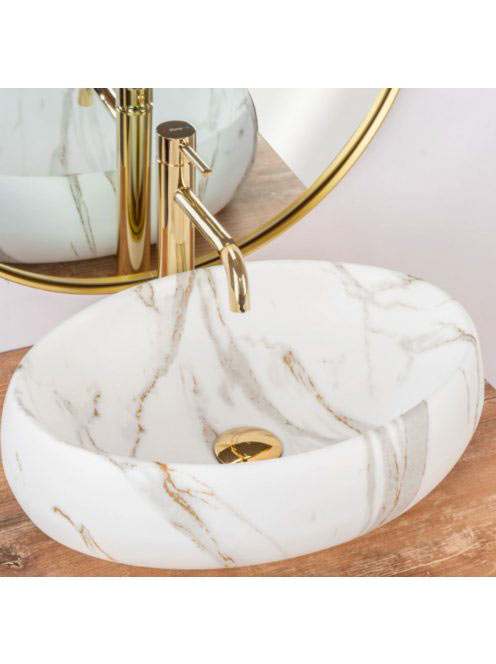 Rea Linda pultra ültehető mosdótál 48,5x34 cm, matt márványm