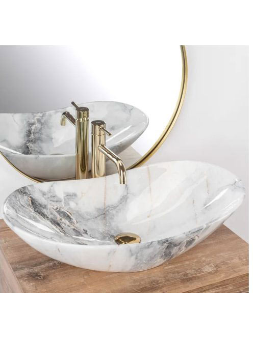 Rea Royal pultra tehető 60,5x36 cm kerámia mosdótál, gránit