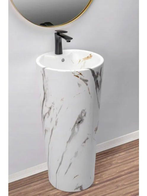 Rea Marmur álló kerámia mosdó 85 cm, csaplyukkal és túlfolyó