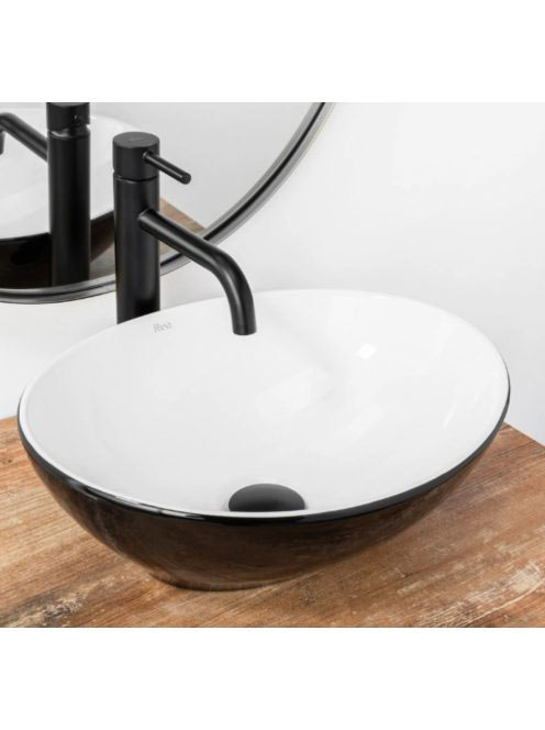 Rea Sofia pultra tehető kerámia mosdótál 41x34,5 cm, fehér /