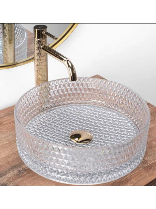 Rea Cristal pultra tehető átlátszó üveg mosdó 35,5 cm REA-U9