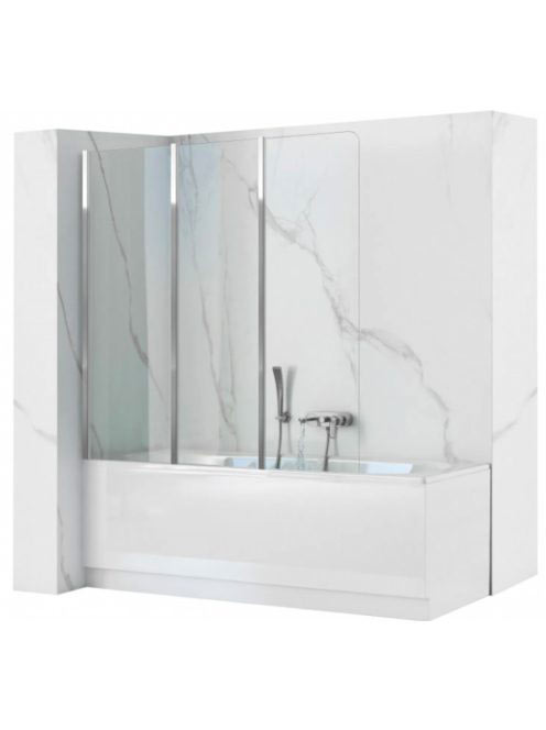 Rea Agat-3 forgatható kádparaván 120x140 cm, átlátszó üvegge