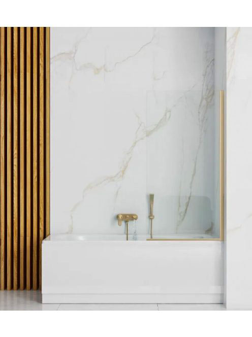 Rea Elegant fix kádparaván 80x140 cm átlátszó üveggel, világ