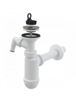 Alcaplast Mosdószifon DN32 rozsdamentes leeresztővel és csat