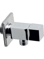 Aqualine szögletes sarokszelep 3/8x1/2, anya nélkül, króm 53