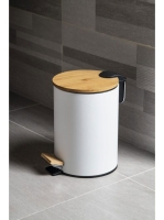 Aqualine Bambus szemetes 3l, Soft Close, fehér BI006 - Fürdő