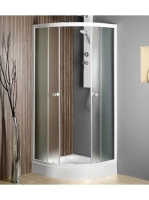 Aqualine ARLEN Íves zuhanykabin 800X800 mm, fehér, BRICK üve