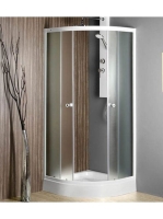 Aqualine ARLEN íves zuhanykabin 900x900 mm, fehér, BRICK üve