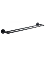 Aqualine Samba dupla törölközőtartó, fekete SB211 - Fürdőszo