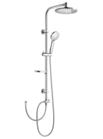 Aqualine zuhanyoszlop, fejzuhannyal és zuhanyszettel, króm (