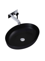 Arezzo design Rika pultra ültethető mosdó 52 cm, matt fekete