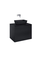 Arezzo design Malibu matt fekete alsószekrény 1+1 fiók, 70 c