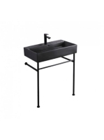 Arezzo design Midland mosdótál fémlábbal - lefolyó, fekete A