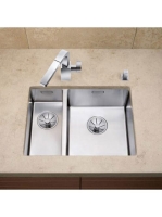 BLANCO Claron 340/180-U Infino jobbos selyemfényű rozsdament