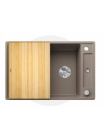 Blanco Axia III 45 S egymedencés gránit mosogató fa vágódesz