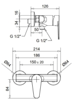 Bugnatese Century zuhanycsaptelep, króm 3638CR - Fürdőszoba