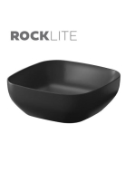 Cersanit Larga ROCKLITE kerámia mosdótál 38x38 cm, túlfolyó