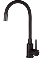 Deante Luno fekete mosogató csaptelep elasztikus kifolyóval