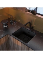 Deante Silia Nero egykaros konyhai csaptelep kihúzható kifol